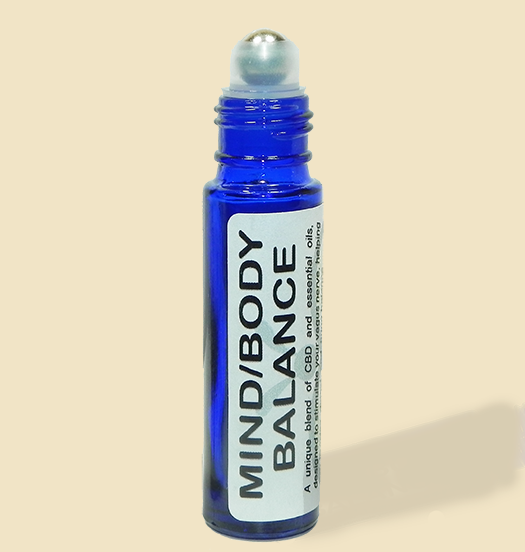 Mind/Body Balance blue 10ml roller bottle. 