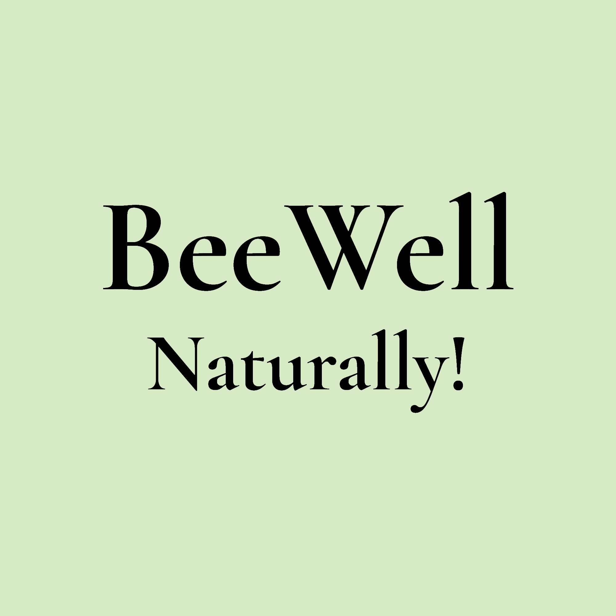 Bee Well Logo - black, green background