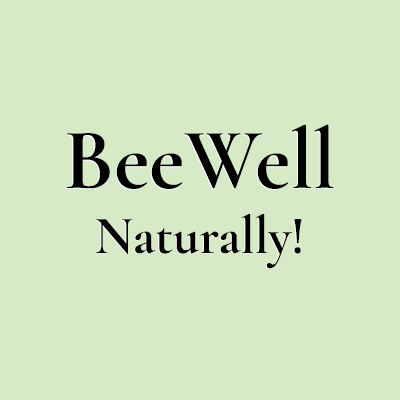 Bee Well Logo - black, green background