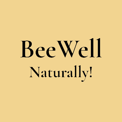 Bee Well Logo - black, sand background