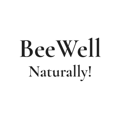 Bee Well Logo - charcoal, white background