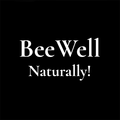 Bee Well Logo - white, black background