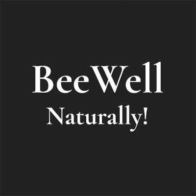 Bee Well Logo - white, charcoal background