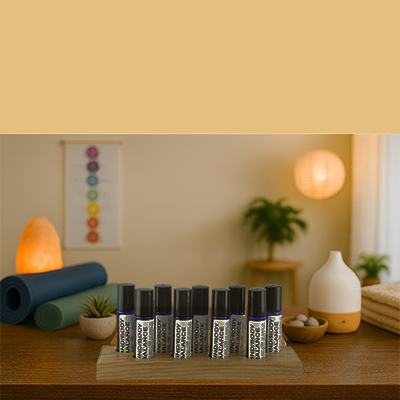 Mind/Body Studio Display - sand background